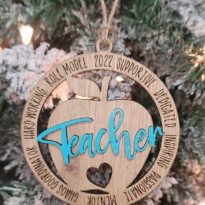 Wooden Teacher Ornament