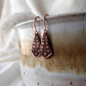 Textured Upcycled Copper Earrings