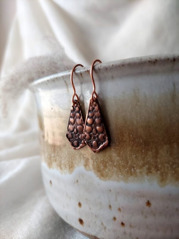 Textured Upcycled Copper Earrings