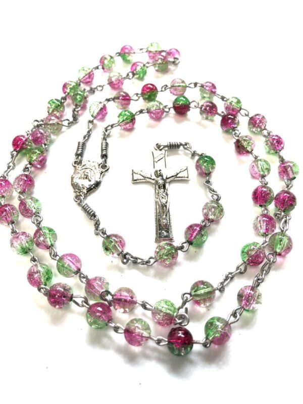 Handmade Pink & Green Rosary