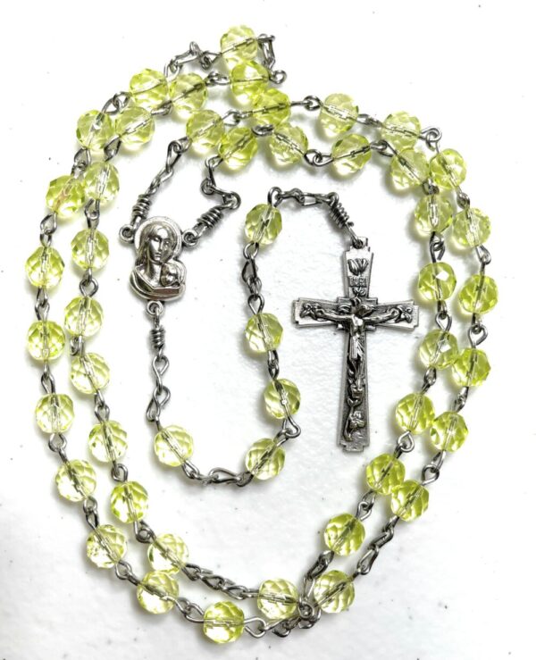 Handmade Yellow Glass Rosary