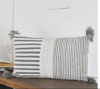 Gray/White Stripe Pillow