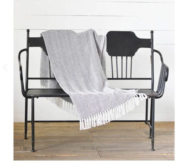 Gray Stripped Throw