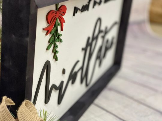 Meet Me Under The Mistletoe Farmhouse Sign | Farmhouse Christmas | Modern Christmas Decor | Modern Christmas Sign | Christmas Love Sign