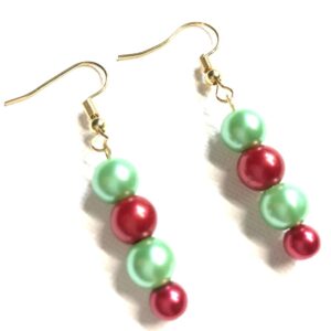 Handmade Green & Red Earrings