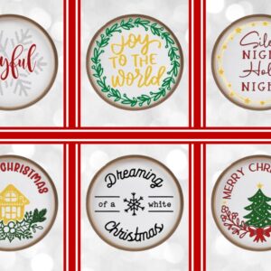 Christmas Round Wood Framed Signs – 6 Designs – 12 inches