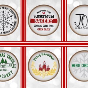 Christmas Round Wood Framed Signs – 6 Designs – 12 inches