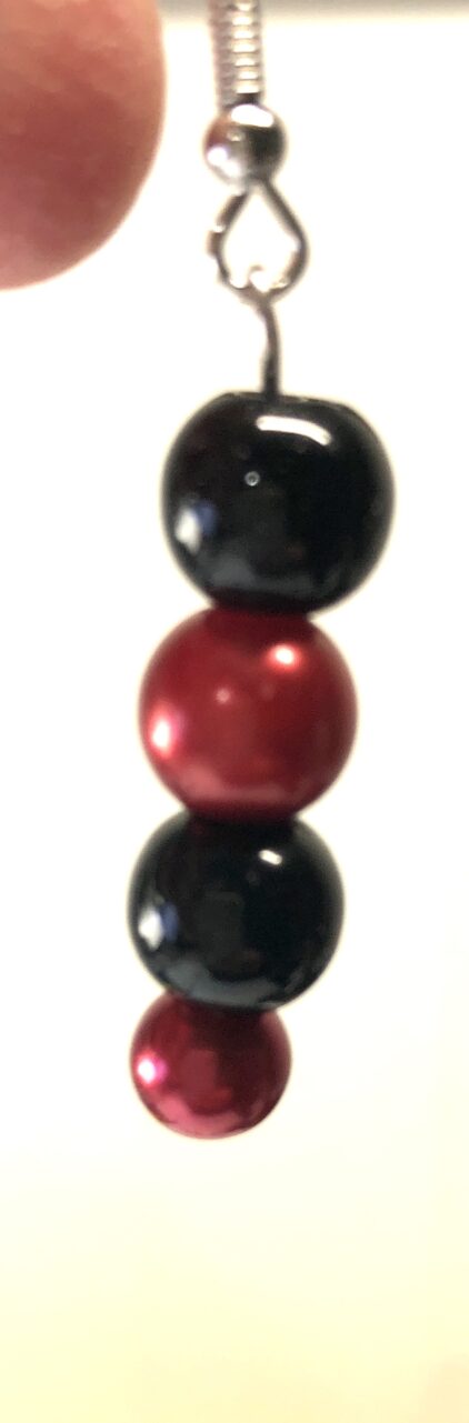 Handmade Black & Red Earrings