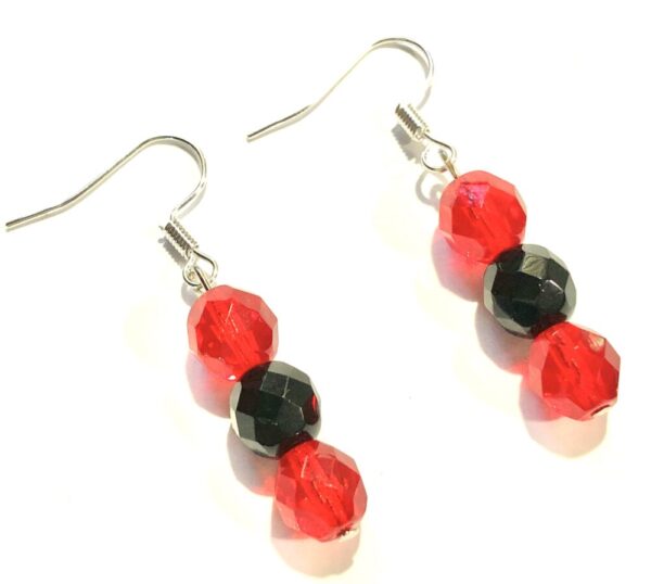 Handmade Red & Black Earrings