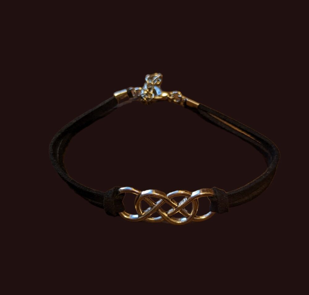 Mens Infinity Leather Bracelet Mens Knot Bracelet Gold 
