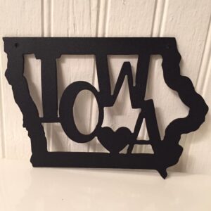 Iowa Metal Art with Heart