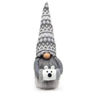 POLI BEAR GNOME GREY/WHITE WITH WIRED SWEATER HAT