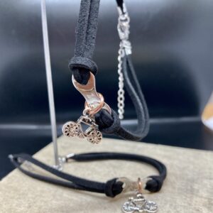 Suede Bracelet – Half Link & Charm