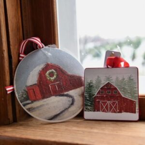 Red Barn Painted Ornaments