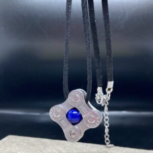Suede Bike Chain Necklace – Blue Lapis Lazuli