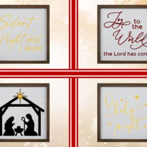 Christmas Square Signs – 4 Designs- Multiple Styles & Sizes Set 1
