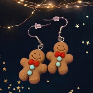 Gingerbread Men Christmas Earrings
