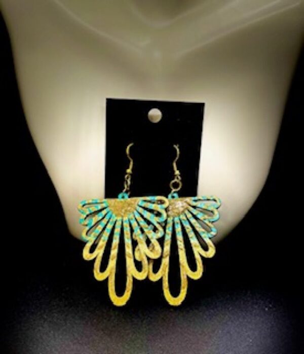 Gold-Gilded Green Earrings