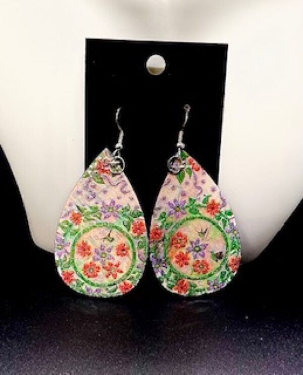 Green, Orange, and a Touch of Purple Earrings