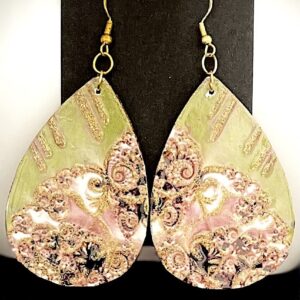 Olive, Ivory and Gold Earrings