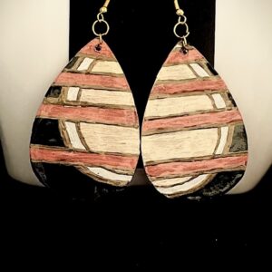 Metallic Bronze, Ivory and Black Earrings