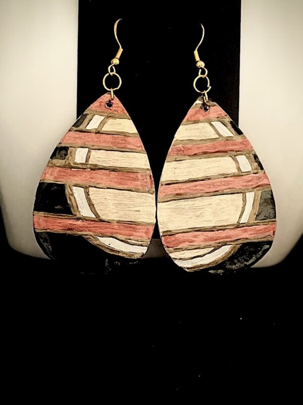 Metallic Bronze, Ivory and Black Earrings