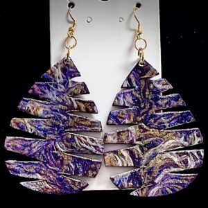 Purple, Gold and Silver Earrings