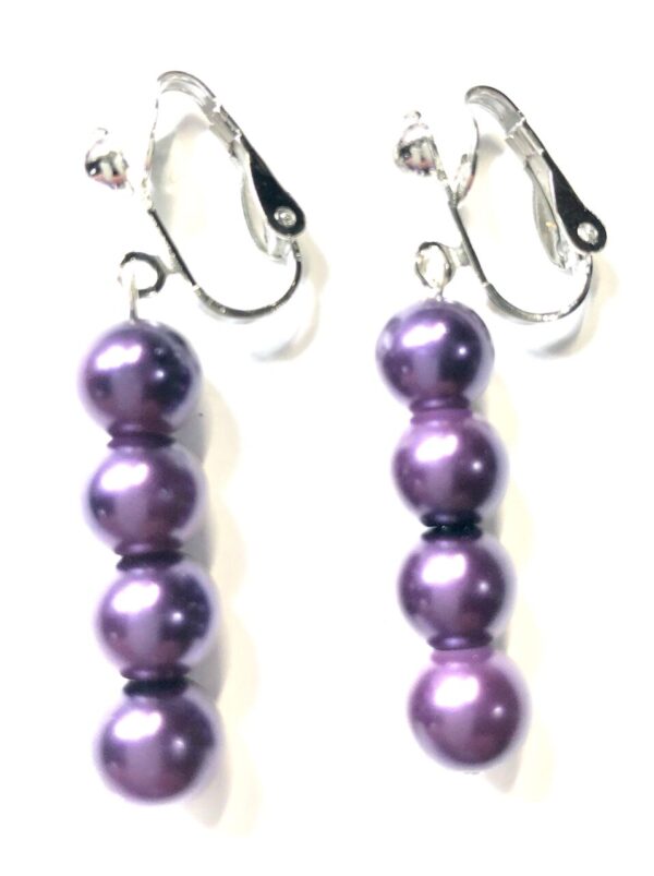 Handmade Purple Clip-On Earrings