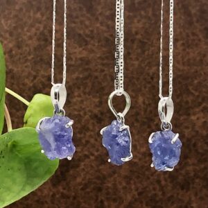 Raw Tanzanite Sterling Silver 925 Necklace