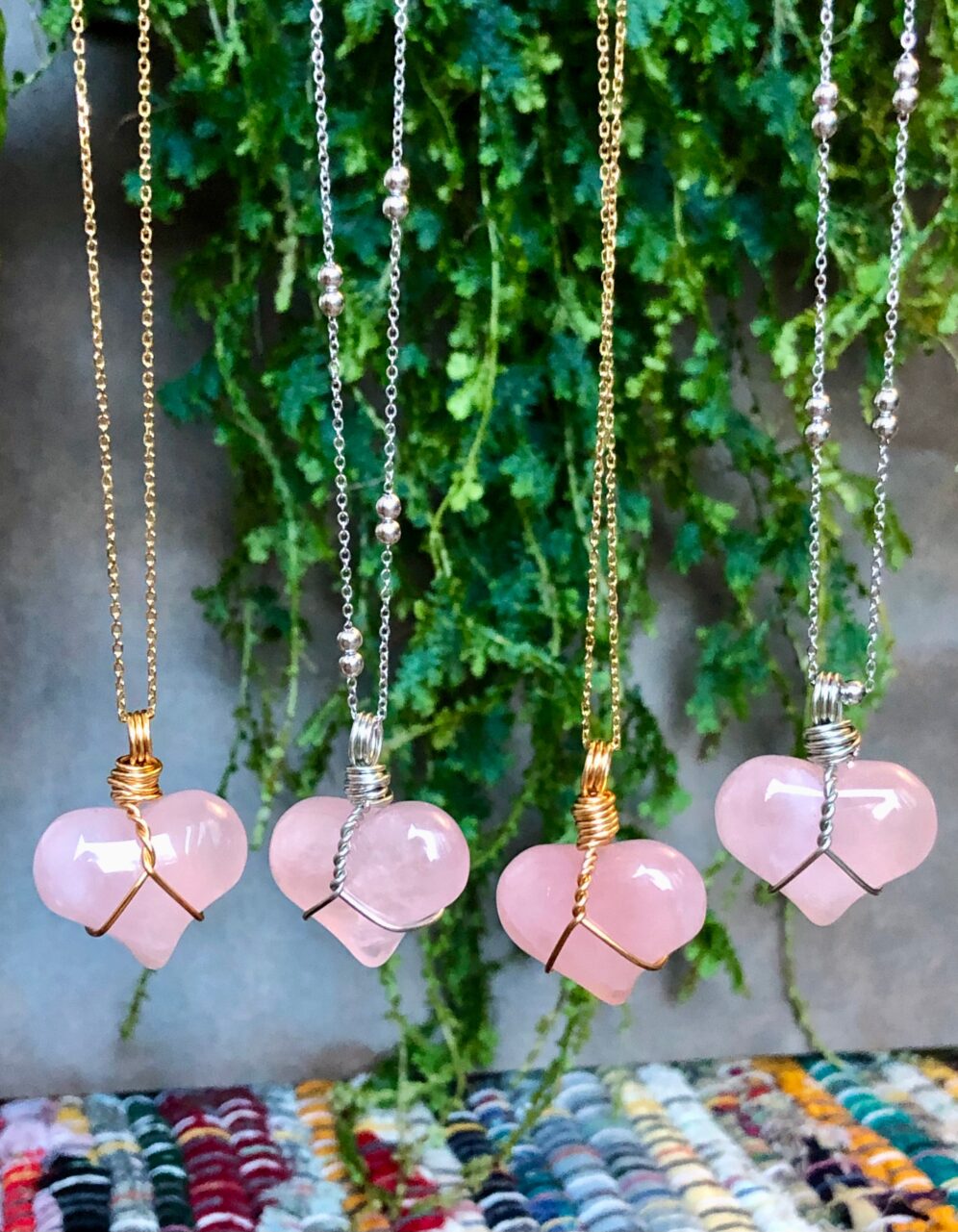 Rose Quartz Heart Necklace – Downeast