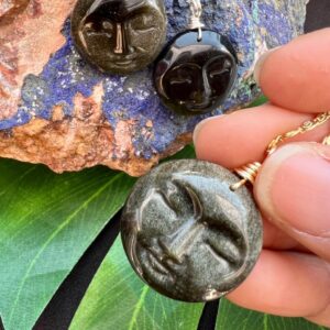 Full moon face necklace