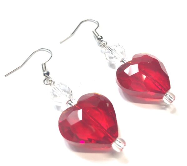 Handmade Red Heart Earrings