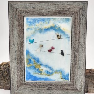 “Birds Hanging Out” Rock Art by Cindy Moss