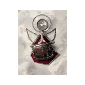 Stained Glass Angel Ornament- Playing Drum