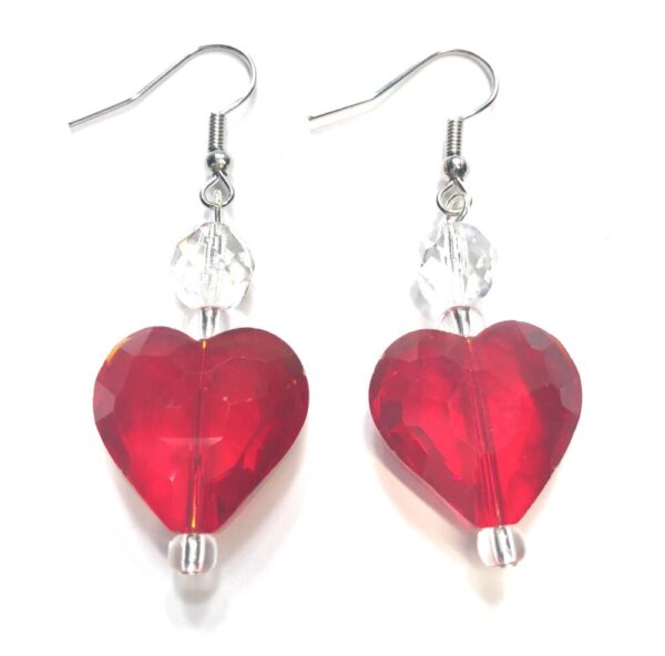 Handmade Red Heart Earrings