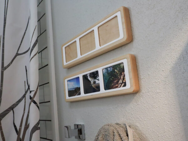 Multi Photo Collage Frames, Maple, 3 Slot Wallet Size
