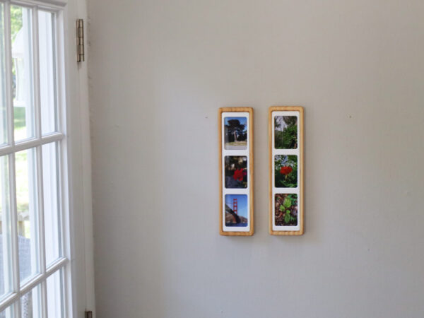 Multi Photo Collage Frames, Pine, 3 Slot Wallet Size