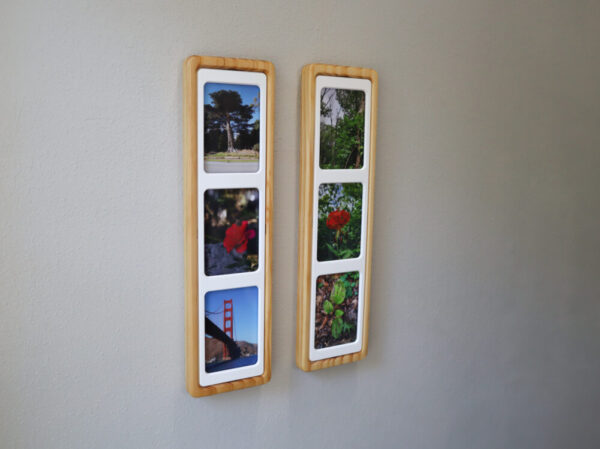 Multi Photo Collage Frames, Pine, 3 Slot Wallet Size