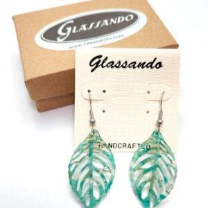 Green Leaf Earrings – Resin and Stainless Steel