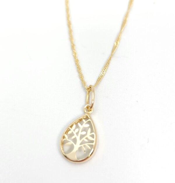 Tree of Life 14K Yellow Gold Necklace with 18 Inch Chain