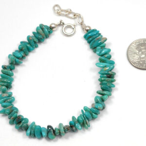 Turquoise and Sterling Silver Handmade Beaded Bracelet