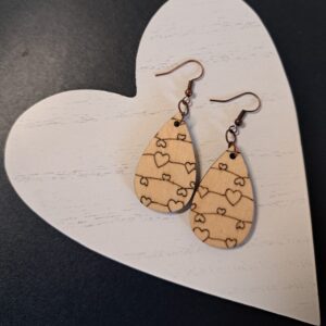 Hearts Wild Wooden Earrings
