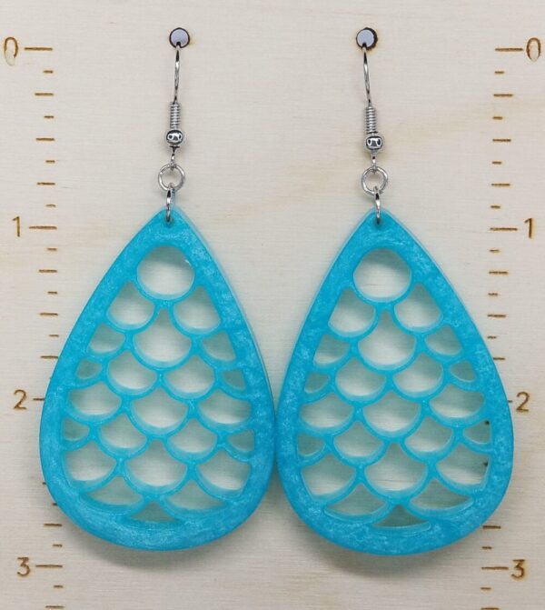 Mermaid Scale Turquoise Earrings