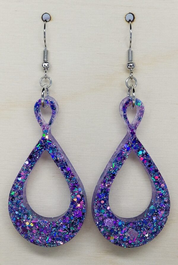 Purple Tear Drop Earrings