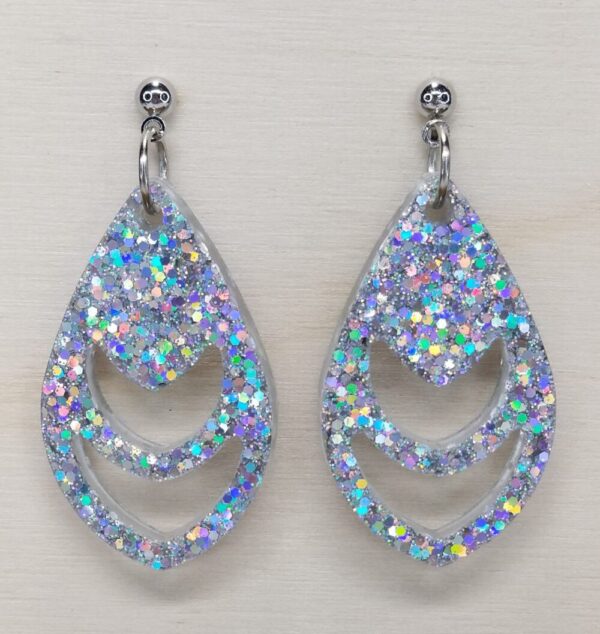 Silver Glitter Earrings