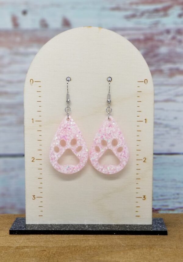 Pink Paw Print Earrings