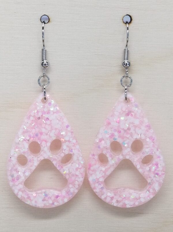 Pink Paw Print Earrings