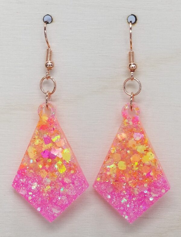 Orange & Pink Kite Earrings