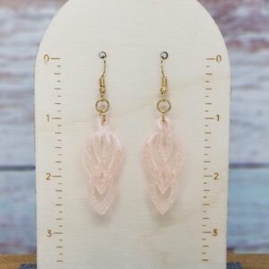 Pale Peach Glitter Earrings
