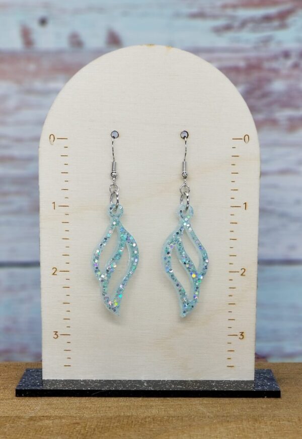 Turquoise Glitter Earrings